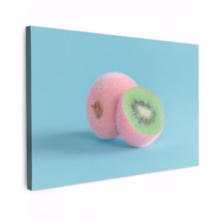 Kiwi - Blauw - Surrealistisch canvas 2cm klein -z3d