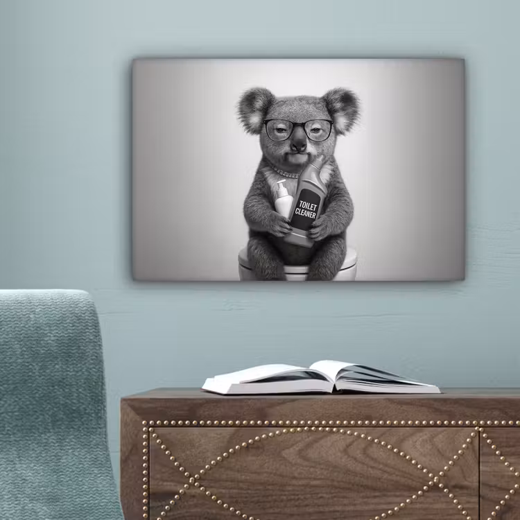 Koala - Bril - Toilet canvas 2cm klein -sfeer4