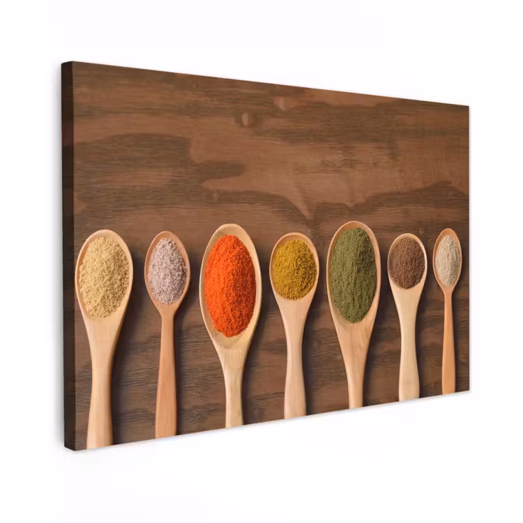 Pollepel - Kruiden - Eten - Specerijen - Tafel canvas 2cm klein -z3d