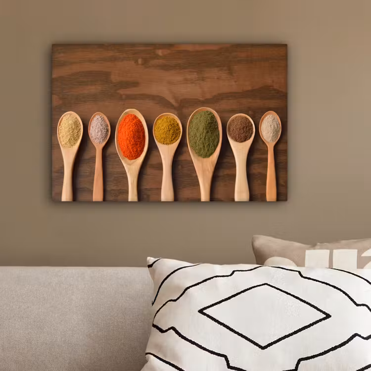 Pollepel - Kruiden - Eten - Specerijen - Tafel canvas 2cm klein -sfeer3