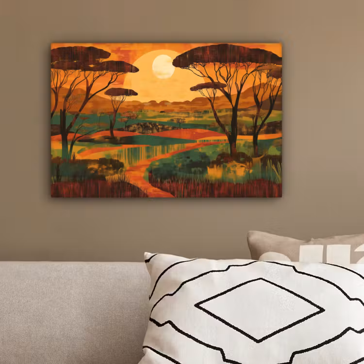 Landschap - Afrikaans - Zon canvas 2cm klein -sfeer3