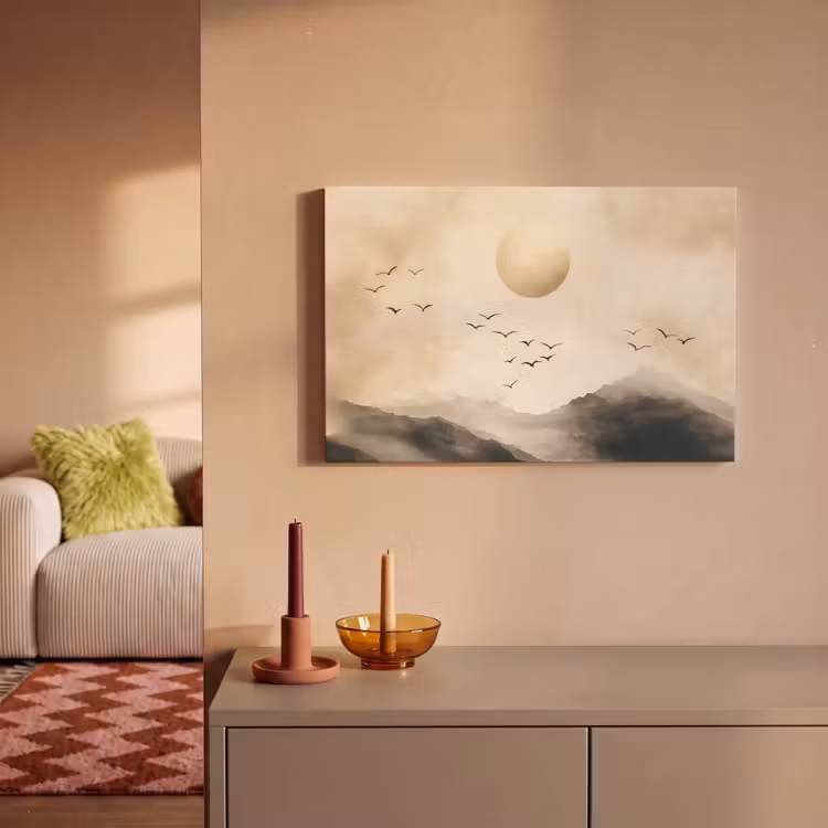 Landschap - Japandi - vogel canvas 2cm klein -sfeer1