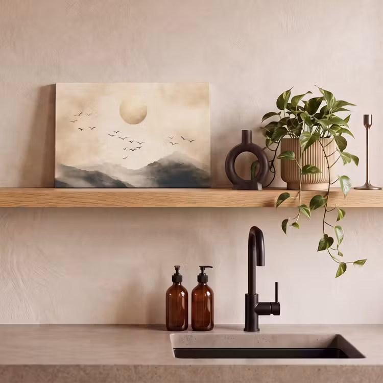 Landschap - Japandi - vogel canvas 2cm klein -sfeer3