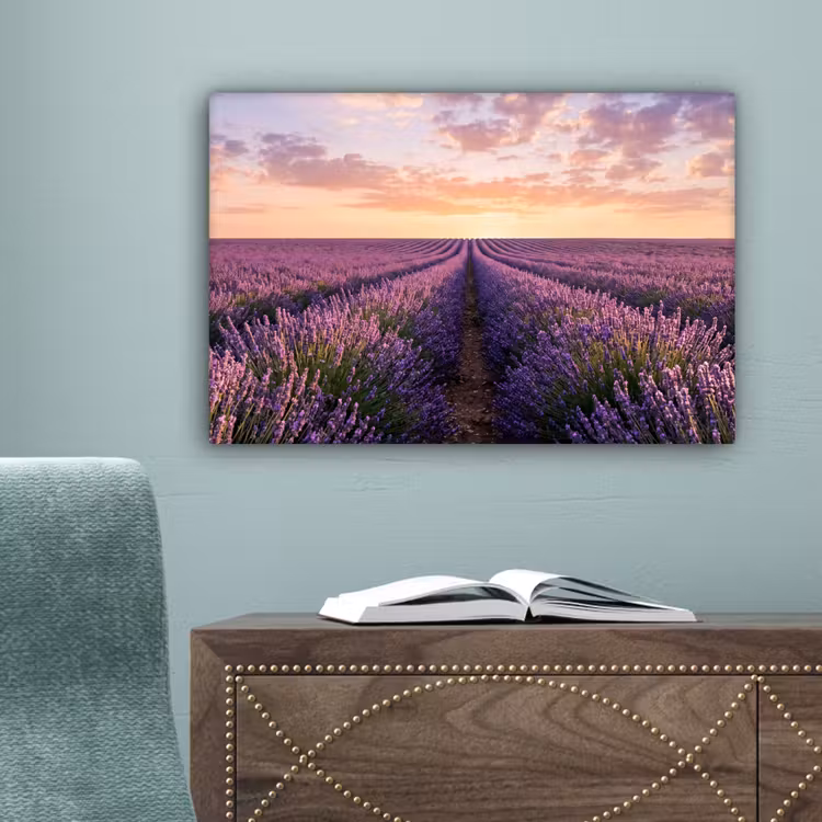 Landschap - Lavendelveld - Paars canvas 2cm klein -sfeer4