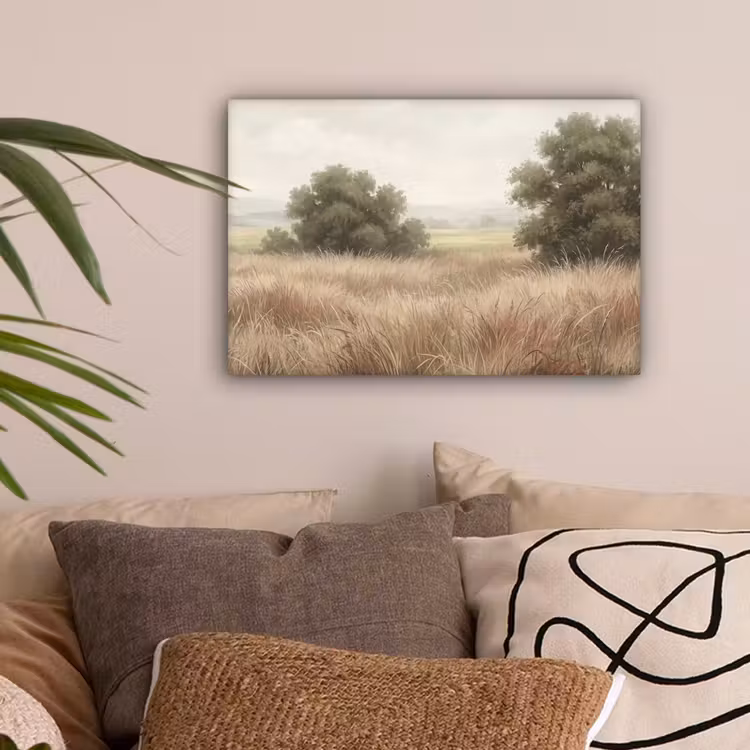 Landschap - Minimalistisch - Beige canvas 2cm klein -sfeer1