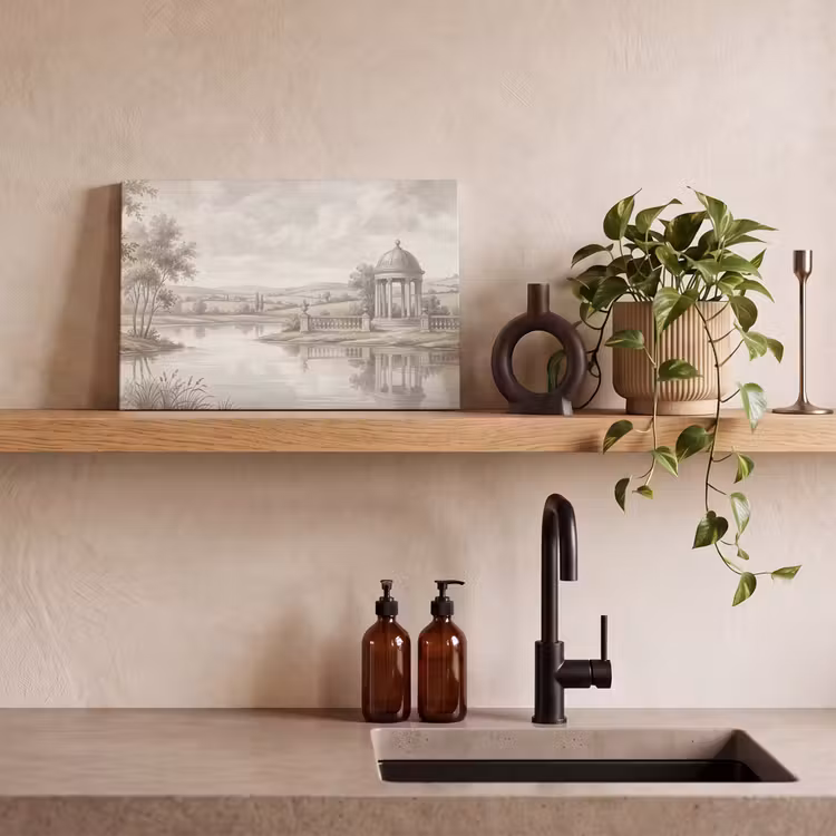 Landschap - Water - Natuur - Sepia canvas 2cm klein -sfeer3