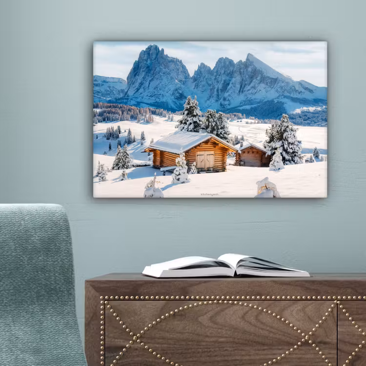 Landschap - Winter - Sneeuw canvas 2cm klein -sfeer4