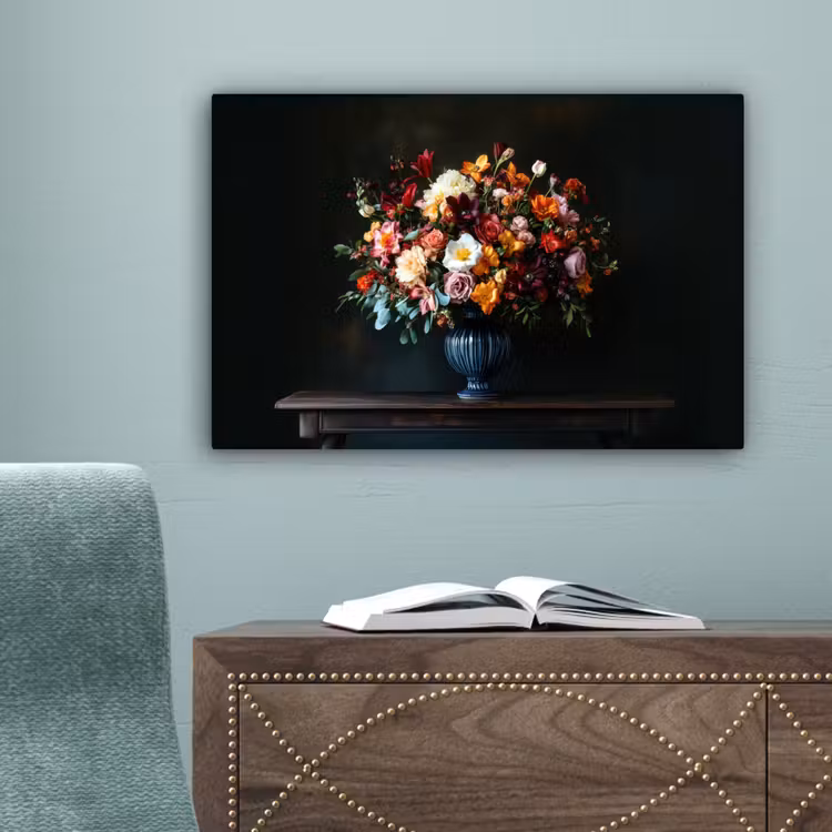 Groot - Bloemen - Vaas - Boeket canvas 2cm klein -sfeer4