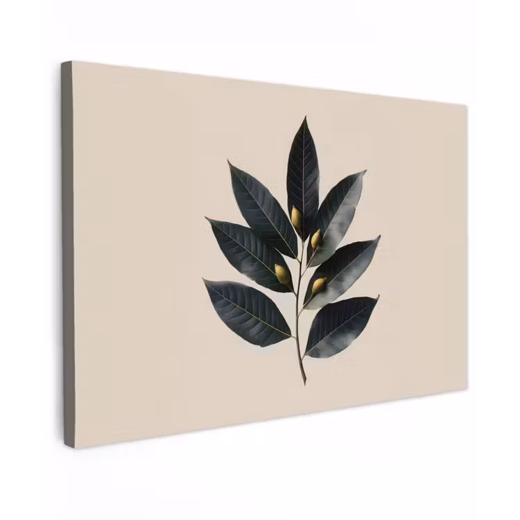 Laurierbladeren - Bloemknoppen - subtiel canvas 2cm klein -z3d