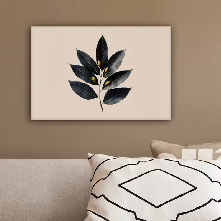 Laurierbladeren - Bloemknoppen - subtiel canvas 2cm klein -sfeer3