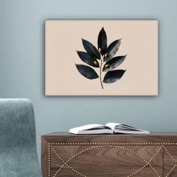 Laurierbladeren - Bloemknoppen - subtiel canvas 2cm klein -sfeer4
