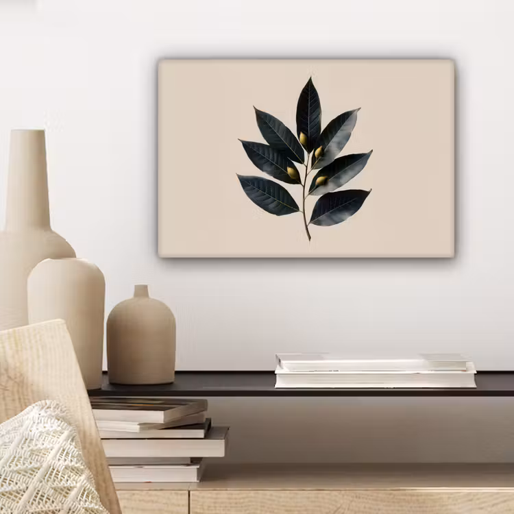 Laurierbladeren - Bloemknoppen - subtiel canvas 2cm klein -sfeer6