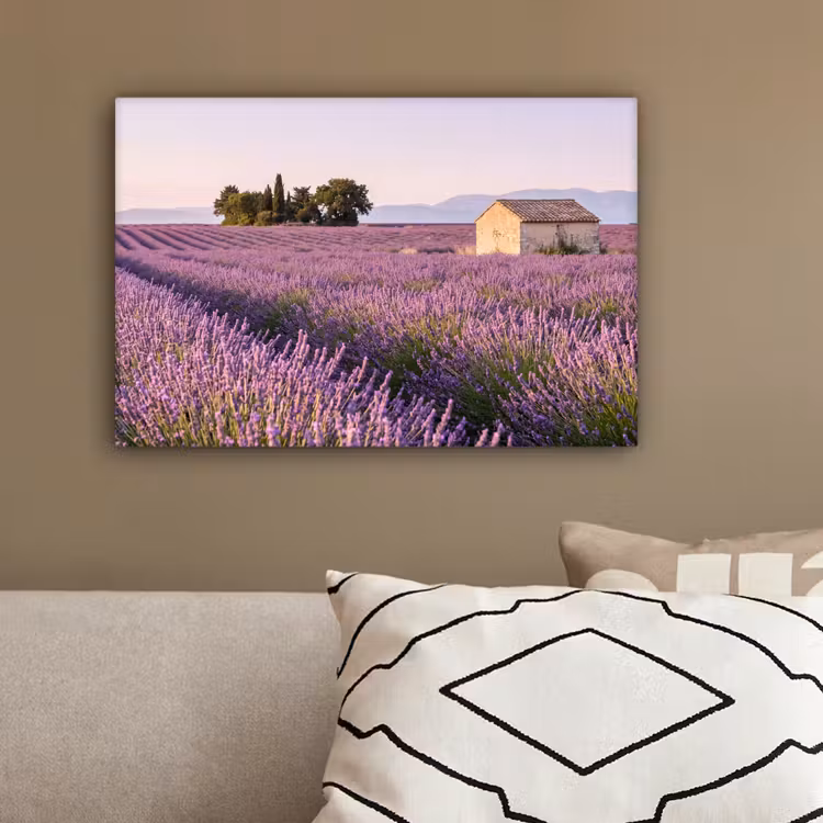 Lavendel - Landschap - Sereen - Paars canvas 2cm klein -sfeer3