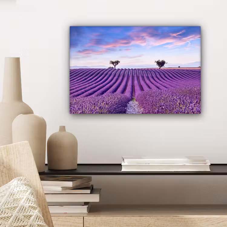 Lavendel - Natuur - Paars - Bomen - Bloemen canvas 2cm klein -sfeer6