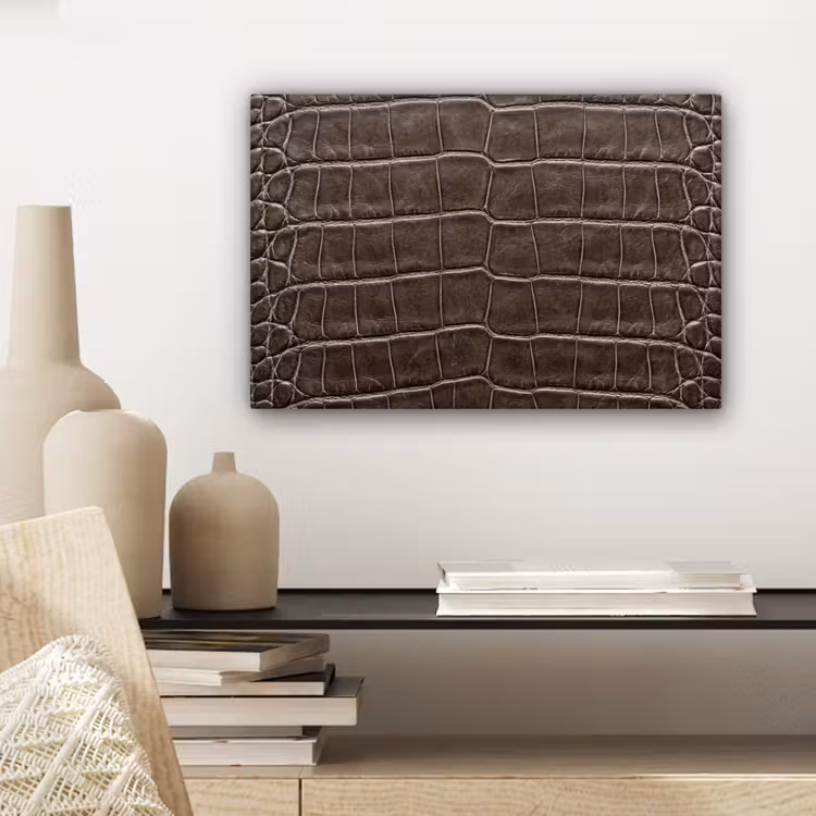 Leer - Krokodil - Mat canvas 2cm klein -sfeer6