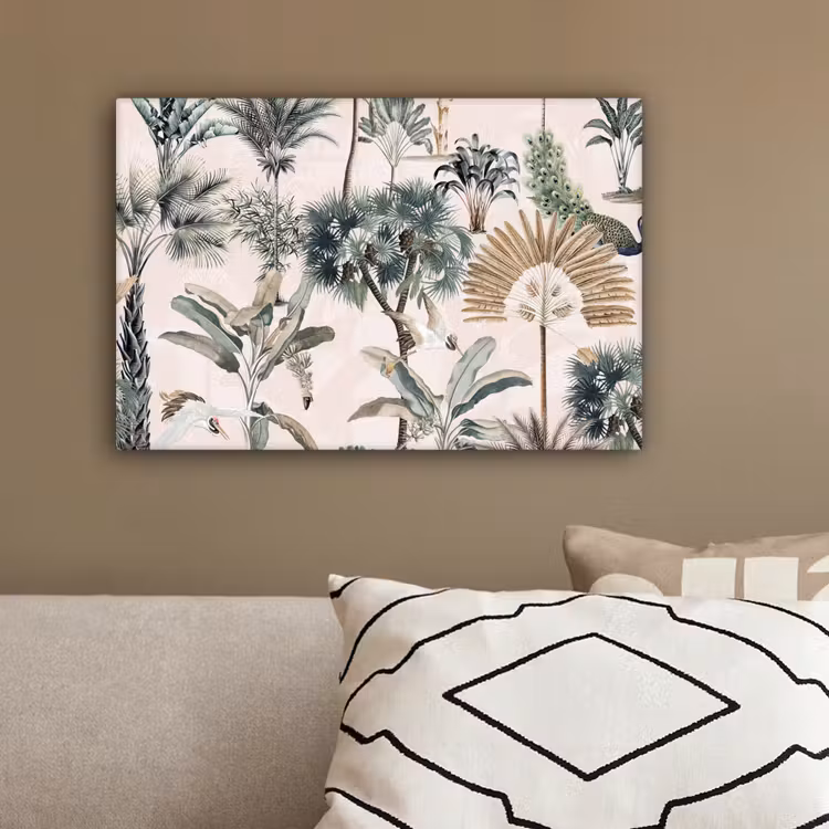 Bladeren - Monstera - Jungle - Tropical canvas 2cm klein -sfeer3