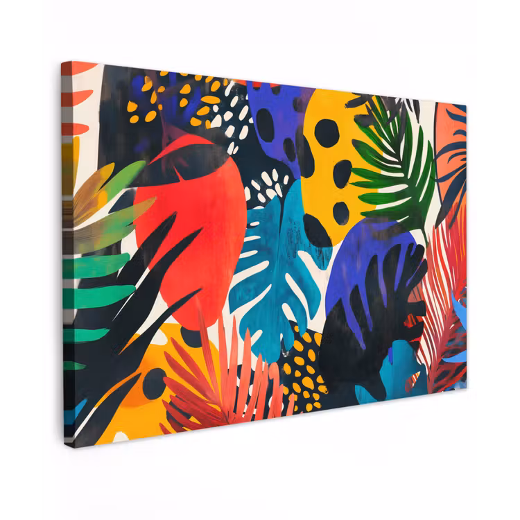 Bladeren - Vormen - Abstract - Kleurrijk canvas 2cm klein -z3d