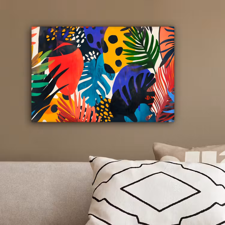 Bladeren - Vormen - Abstract - Kleurrijk canvas 2cm klein -sfeer3