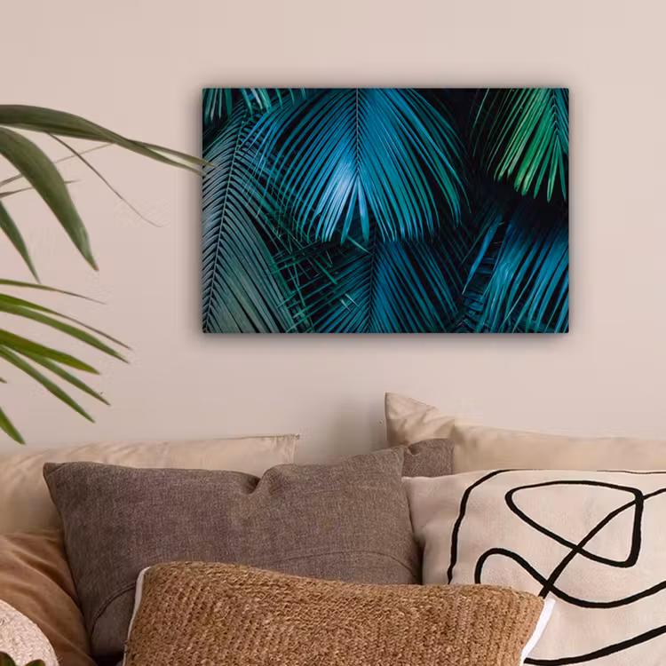 Bladeren - Tropisch - Jungle - Natuur canvas 2cm klein -sfeer1