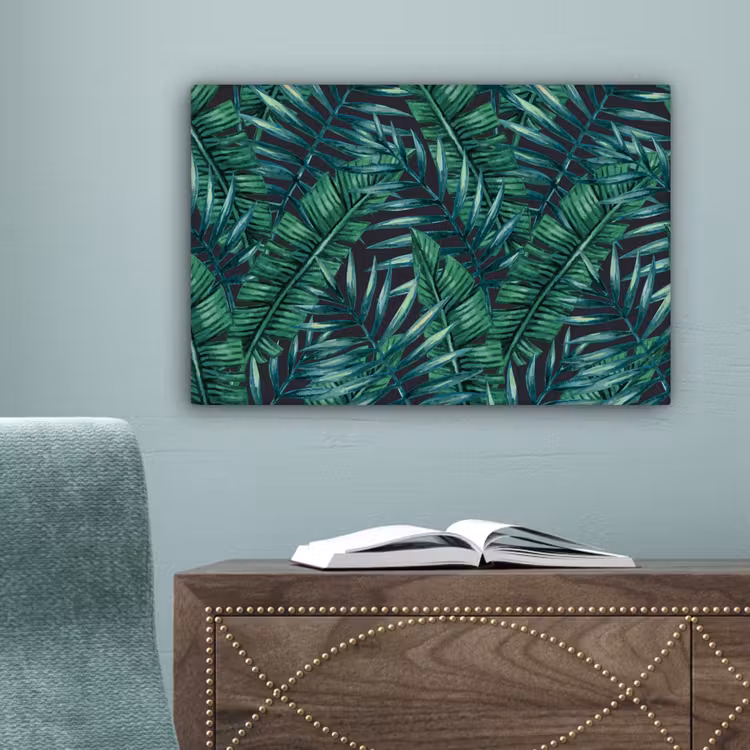 Bladeren - Tropisch - Jungle - Natuur canvas 2cm klein -sfeer4
