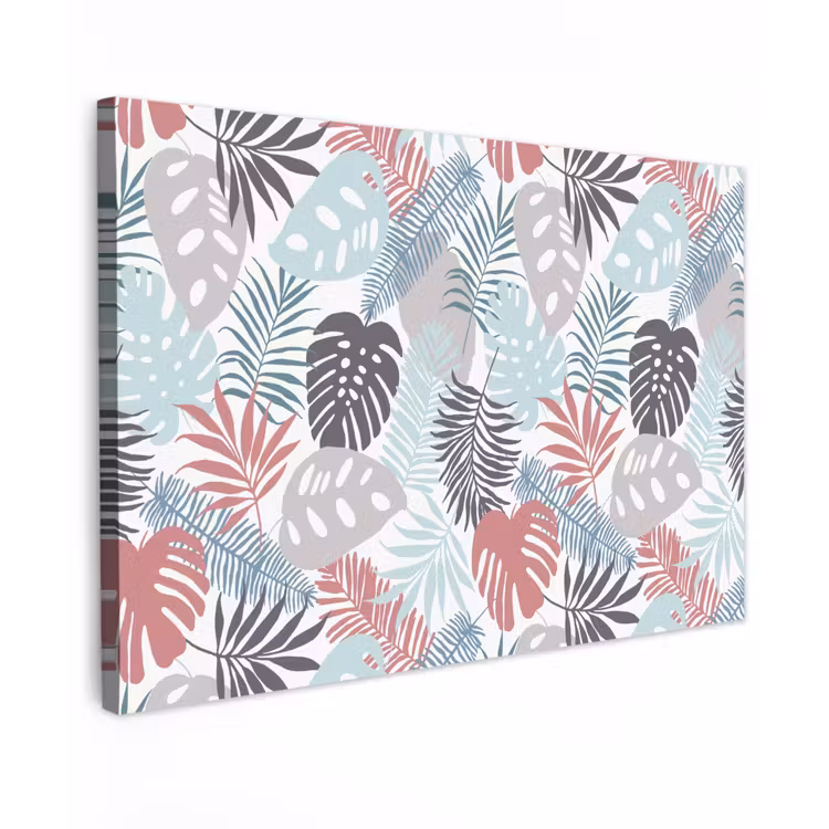 Bladeren - Tropical - Pastel - Jungle canvas 2cm klein -z3d