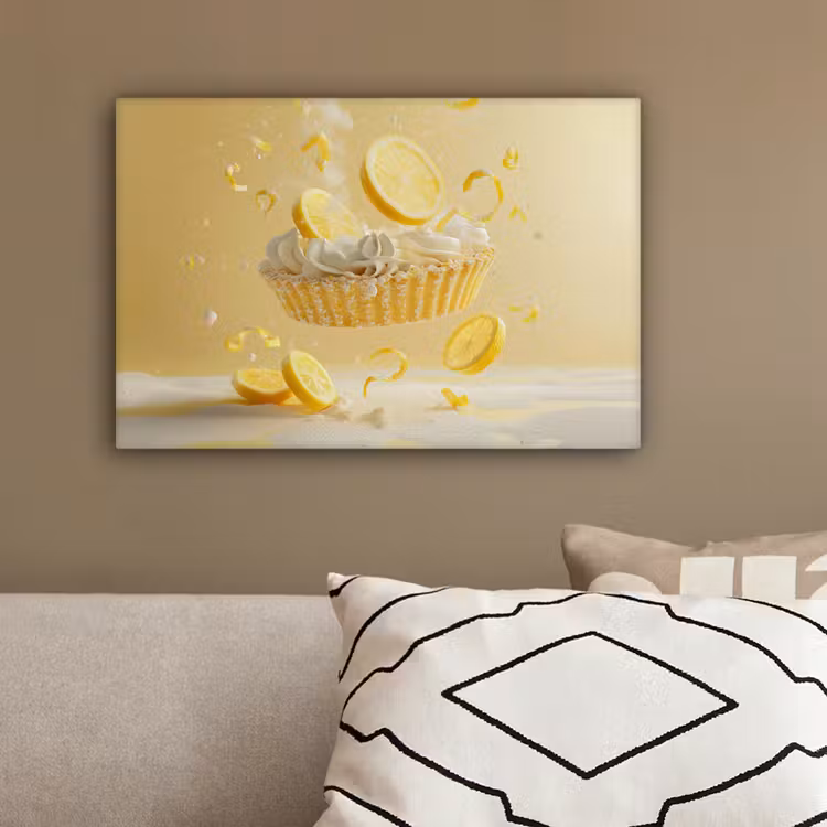 Citroen - Taart - Eten - Geel canvas 2cm klein -sfeer3
