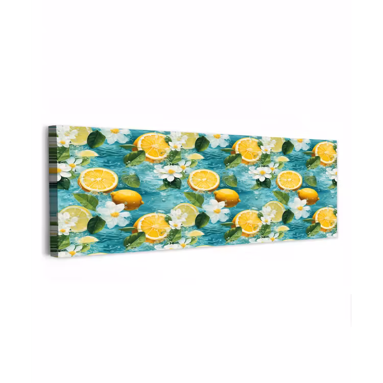Citroen - Bloemen - Bruisend - Water canvas 2cm klein 828 -z3d