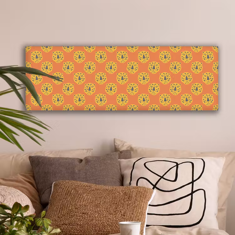 Luipaard - Gezichten - Stippen - Oranje canvas 2cm klein 828 -sfeer1