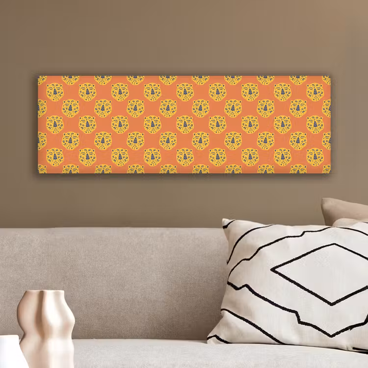 Luipaard - Gezichten - Stippen - Oranje canvas 2cm klein 828 -sfeer3