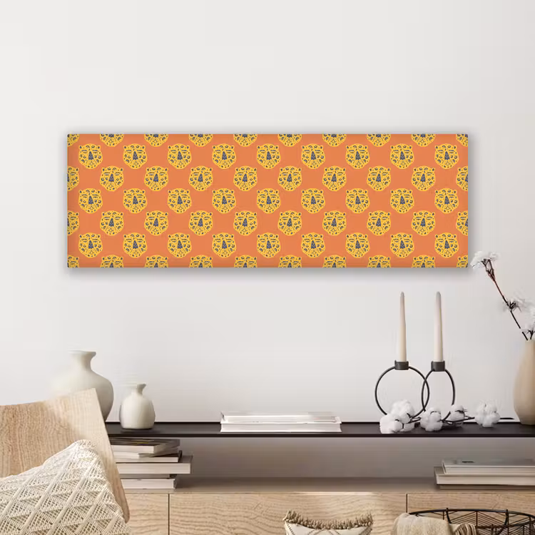 Luipaard - Gezichten - Stippen - Oranje canvas 2cm klein 828 -sfeer6