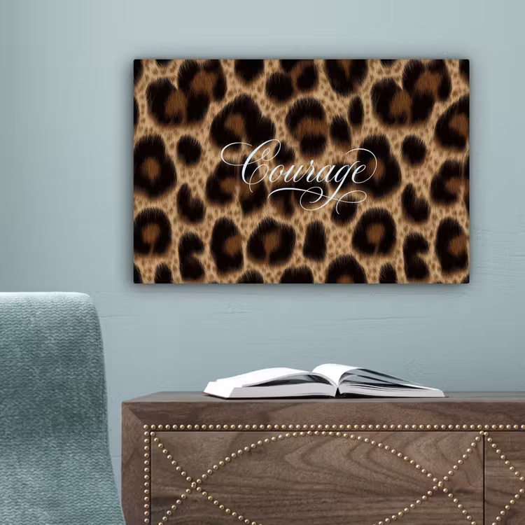 Luipaardprint - Bruin - Courage - Sierlijk canvas 2cm klein -sfeer4
