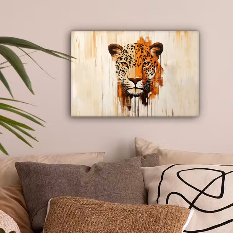 Luipaard - Symmetrisch - Strepen canvas 2cm klein -sfeer1