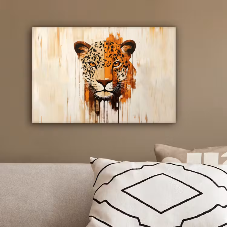 Luipaard - Symmetrisch - Strepen canvas 2cm klein -sfeer3