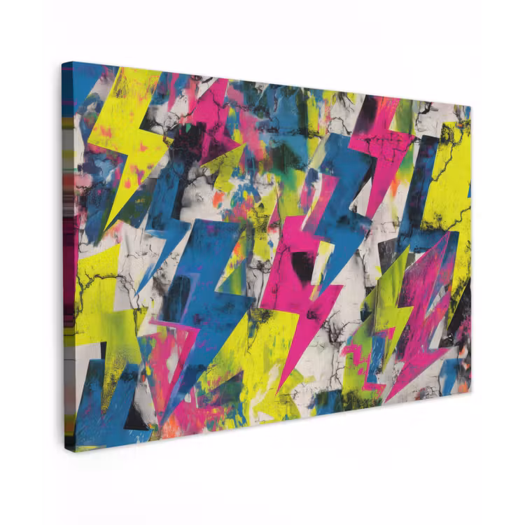 Bliksemschichten - Patroon - Marmer - Kleuren canvas 2cm klein -z3d