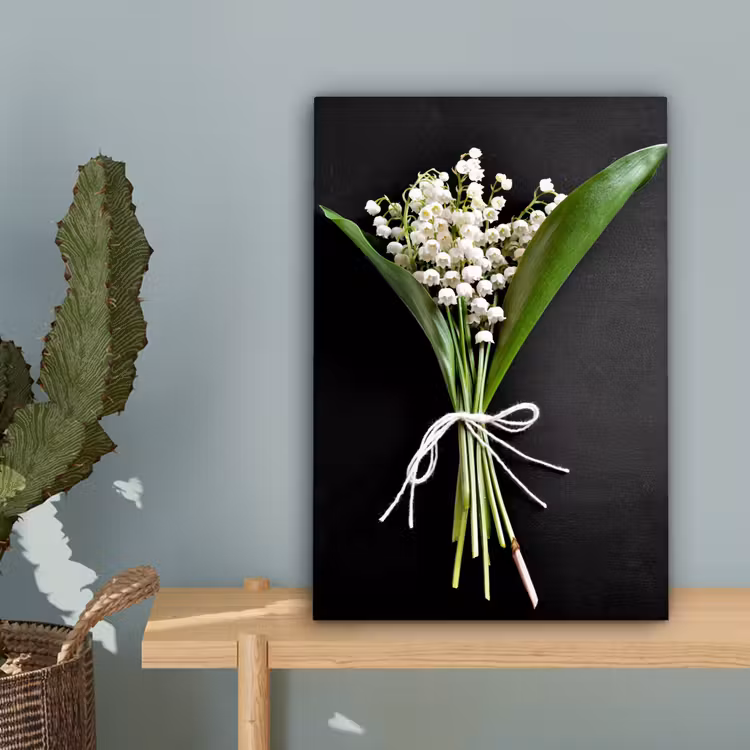 Lelietjes van dalen - Bloemen - Stilleven - Flora canvas 2cm klein -sfeer4