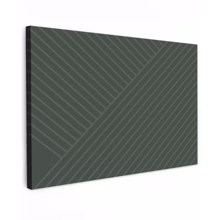 Lijnen - Abstract - Groen - Minimalistisch canvas 2cm klein -z3d