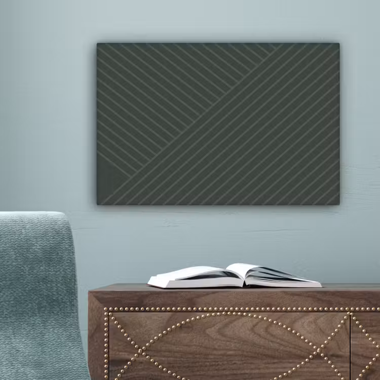 Lijnen - Abstract - Groen - Minimalistisch canvas 2cm klein -sfeer4