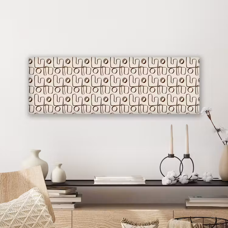 Lijnen - Beige - Patroon - Donkerbruin canvas 2cm klein 828 -sfeer6