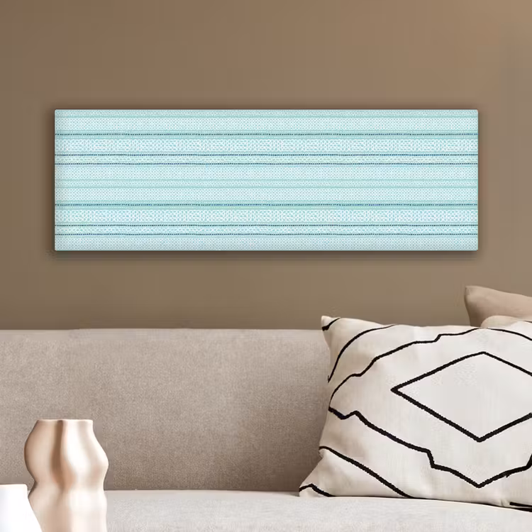 Lijnen - Blauwgroen - Patroon canvas 2cm klein 828 -sfeer3
