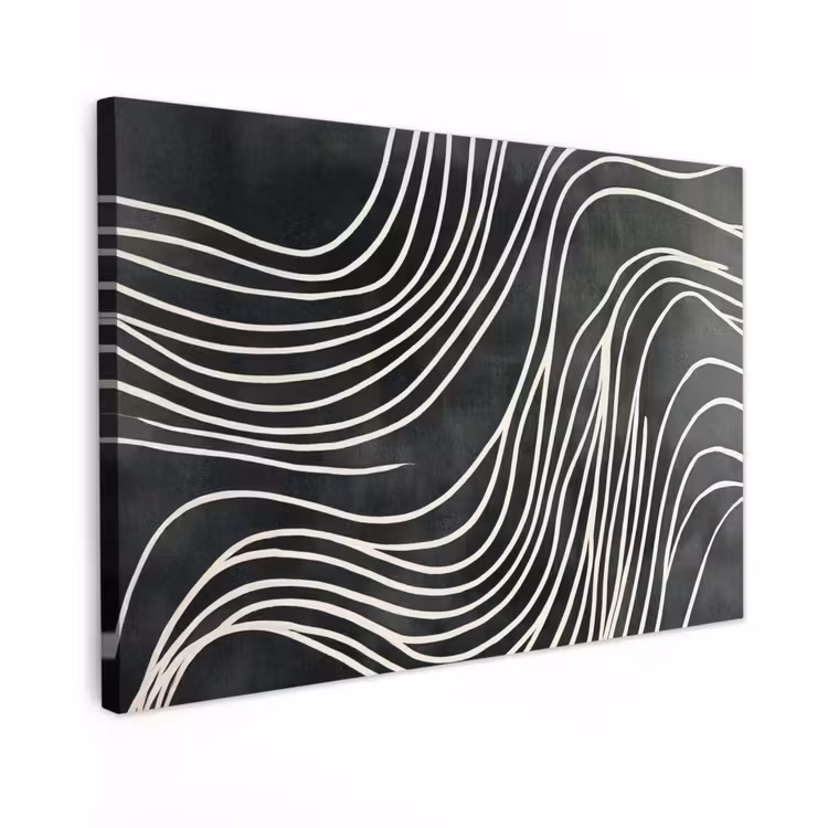 Lijnen - Patroon - Abstract - Wit canvas 2cm klein -z3d