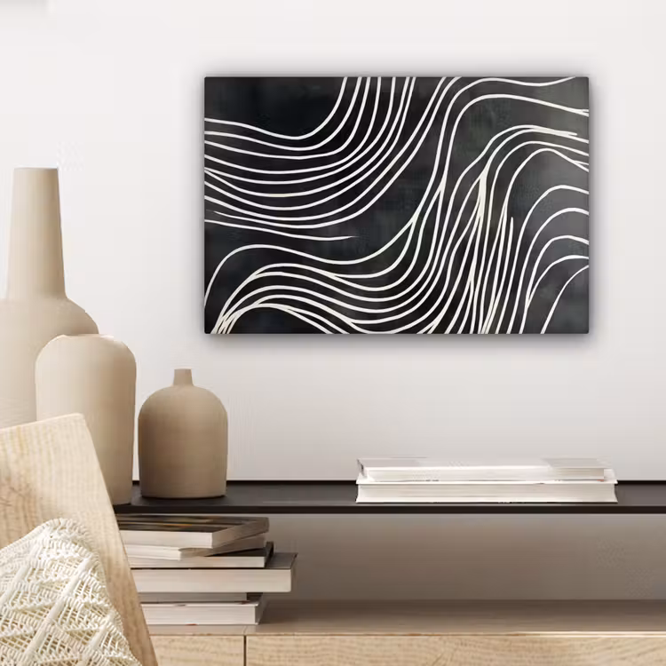 Lijnen - Patroon - Abstract - Wit canvas 2cm klein -sfeer6