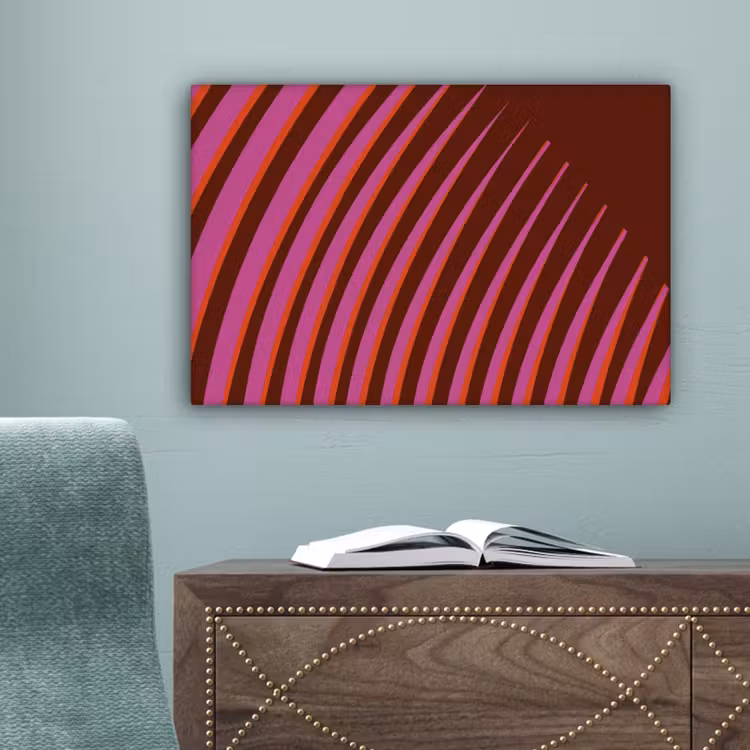 Lijnen - Rood - Beweging canvas 2cm klein -sfeer4