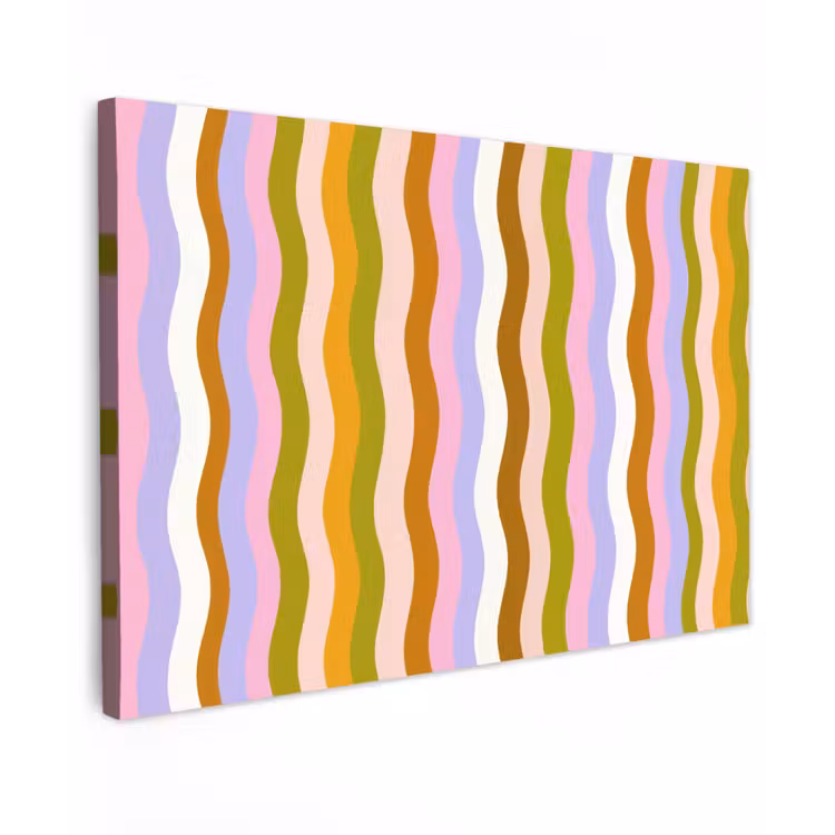 lijnen - Golven - Pastelkleuren - Patroon canvas 2cm klein -z3d