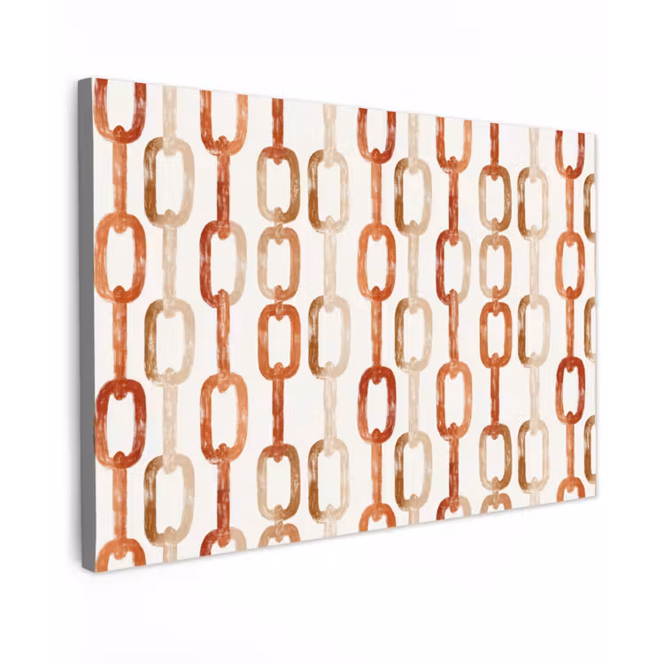 Schakels - Patroon - Aquarel - Terracotta canvas 2cm klein 34 -z3d