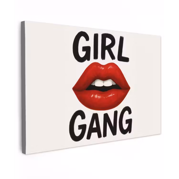 Lip - Girl - Rood - Letters canvas 2cm klein -z3d