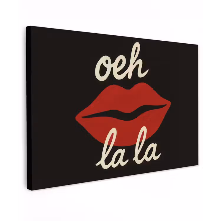 Lip - Rood - Quote canvas 2cm klein -z3d