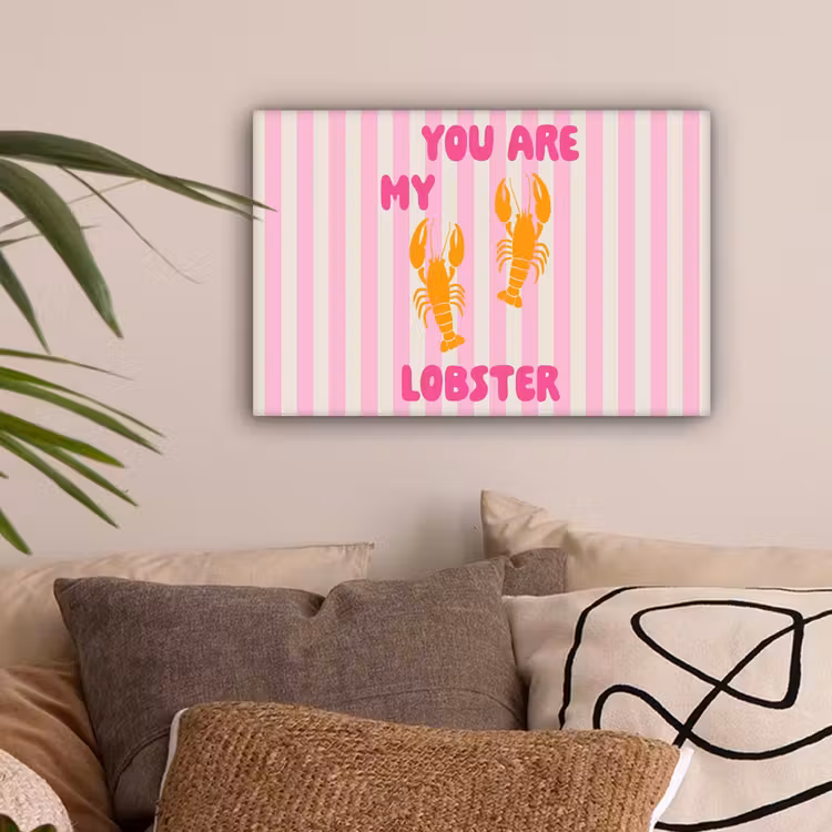 Lobster - Love - Valentijn canvas 2cm klein -sfeer1