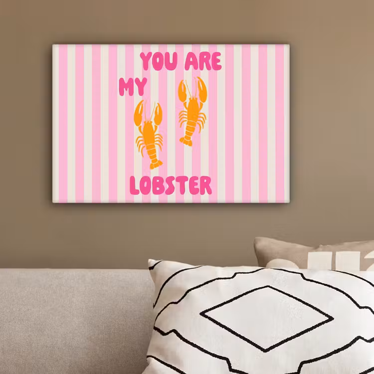 Lobster - Love - Valentijn canvas 2cm klein -sfeer3