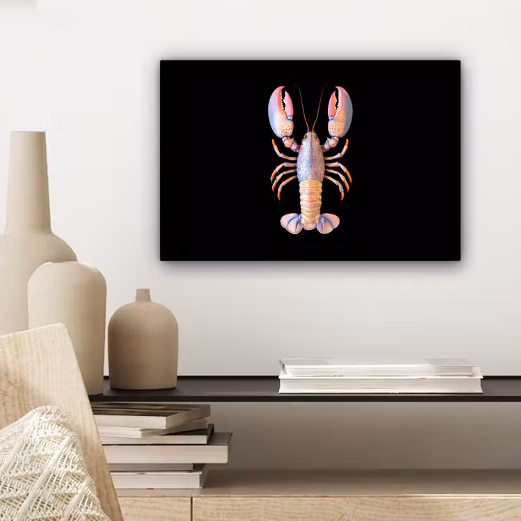 Kreeft - Roze - Zacht - Zwart canvas 2cm klein -sfeer6