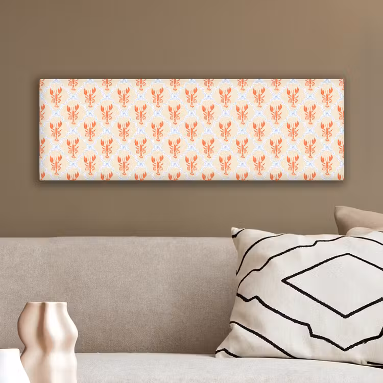 Zee - Kreeft - Blauw - Geel - Oranje canvas 2cm klein 828 -sfeer3